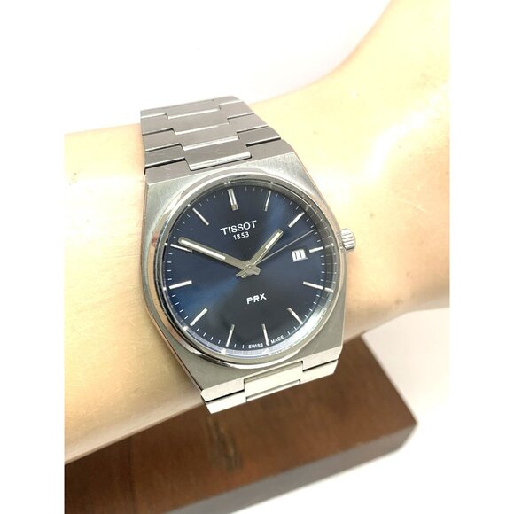 Tissot PRX Men's Watch Swiss Quartz 40mm Blue Dial Silver Steel T1374101104100 - Picture 11 of 14